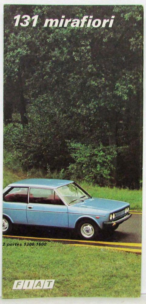 1978-1979 Fiat 131 Mirafiori Sales Folder - French Text