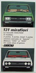 1978-1979 Fiat 131 Mirafiori Sales Folder - French Text
