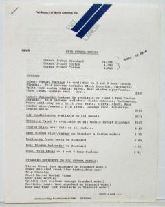 1979 Fiat Strada Price List