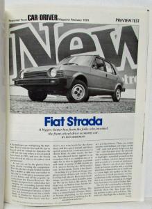 1979 Fiat Strada Meets the Press Compilation of Article Reprints from Magazines
