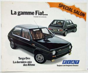 1975-1980 Fiat Special Salon Sales Brochure - French Text