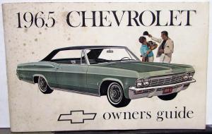 1965 Chevrolet Owners Manual Original Biscayne Bel Air Impala SS Chevy