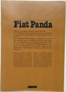 1980 Fiat Panda Sales Brochure - Italian Text