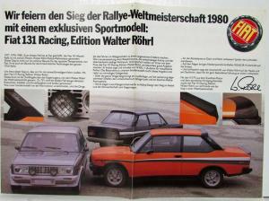 1980 Fiat 131 Racing Walter Rohrl Edition Sales Folder - French and German Text
