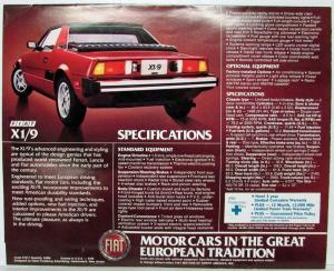 1981 Fiat X1/9 Sales Folder Poster