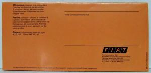 1976-1981 Fiat 128 Sales Folder Mailer - French Text