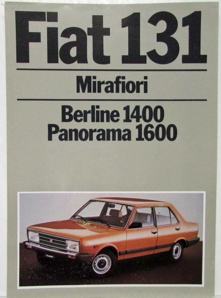 1978 1979 1980 1981 1982 1983 Fiat 131 Mirafiori Sales Brochure - French Text