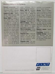 1978 1979 1980 1981 1982 1983 Fiat 131 Mirafiori Sales Brochure - French Text