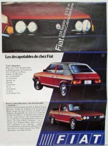 1978-1983 Fiat 124 Spider X1/9 Ritmo Cabrio Bertone Sales Folder - French Text