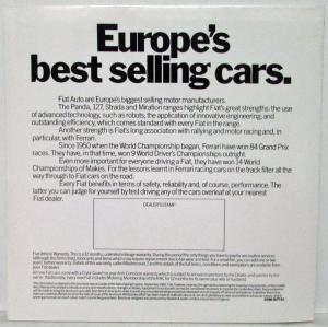 1983 Fiat Winning Laurels Folder Poster - Ferrari Formula 1