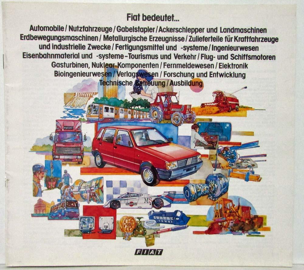 1984 Fiat Bedeutet Cars Construction Tractors Sales Brochure - German Text