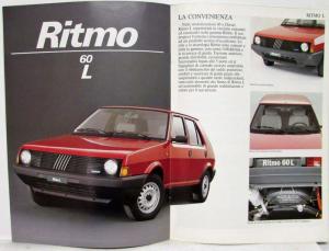 1985 Fiat Ritmo Sales Brochure - Italian Text