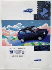 1980-1985 Fiat Panda Sky Special Edition Spec Sheet - UK Market