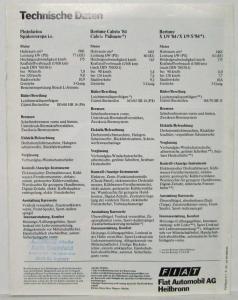 1985 Fiat Oben Ohne Sales Brochure - German Text