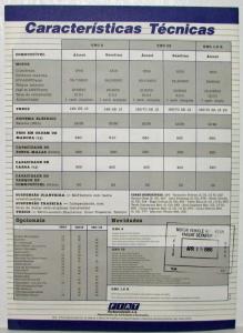 1988 Fiat Uno 88 Spec Folder - Portugese Text
