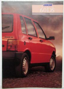 1988 Fiat Uno 60DS Diesel Sales Brochure - UK Market