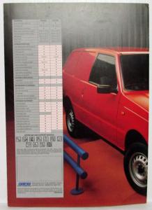 1989 Fiat Fiorino & Citivan Car Derived Vans Sales Brochure - UK Market