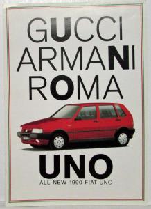 1990 Fiat Gucci Armani Roma All New Uno Sales Folder - New Zealand Market