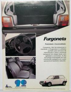 1990 Fiat Furgoneta Spec Sheet - Portuguese Text