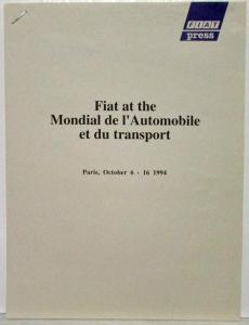 1995 Fiat Paris Motor Show Press Kit October 1994 Cinquecento Sporting & Ulysse