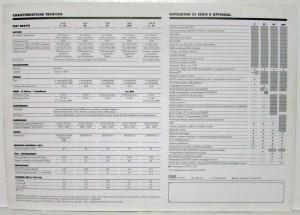 1996 Fiat Bravo Spec Sheet - Italian Text