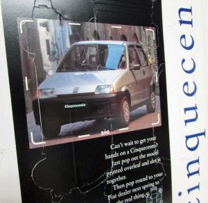 1991-1998 Fiat Cinquecento Punch-Out Cardstock PreVeiw Model