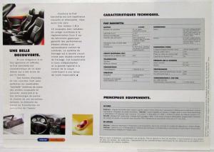 2001 Fiat Barchetta Spec Sheet - French Text