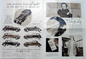 1934 Pontiac 8 Sedan Coupe Cabriolet Chieftain Sales Folder From Car Show Orig