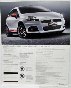 2010 Fiat Abarth Grande Punto Sales Folder Poster plus Spec Sheet - German Text