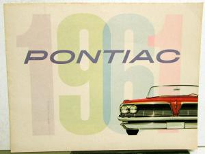 1961 Pontiac Full Line Sales Brochure Litho in USA Right Corner Original