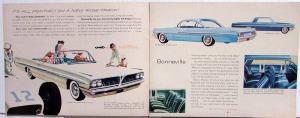1961 Pontiac Full Line Sales Brochure Litho in USA Right Corner Original
