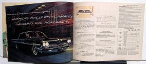1961 Pontiac Full Line Sales Brochure Litho in USA Right Corner Original