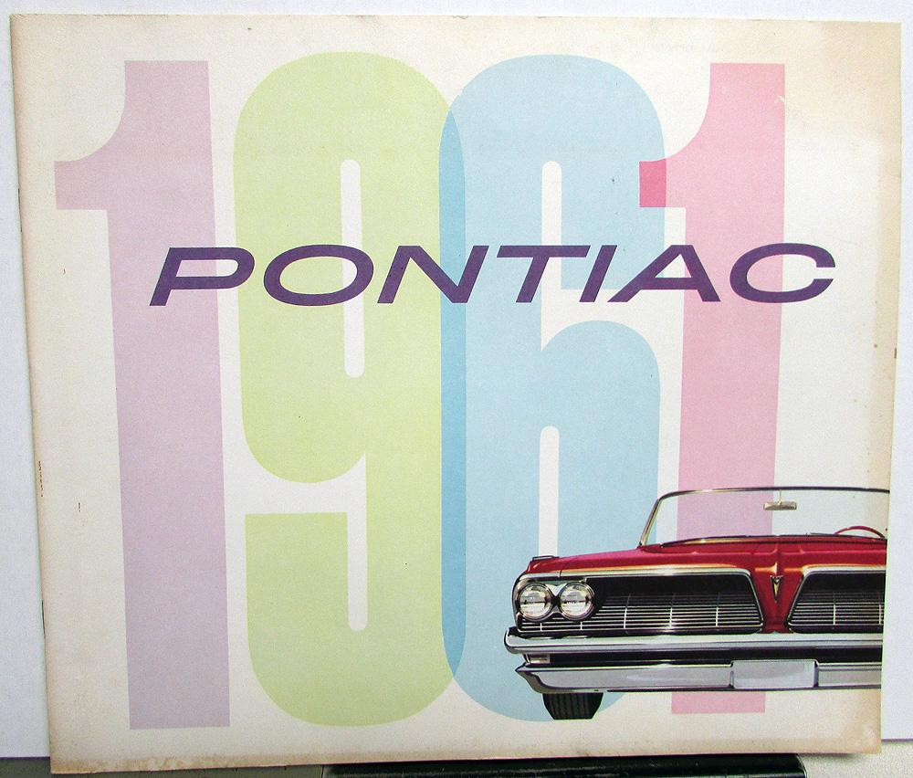 1961 Pontiac Full Line Sales Brochure Oversized Original