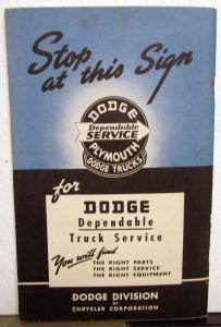 1948-1949 Dodge Truck Owners Manual Original Care & Operation B-1-B B-1-C