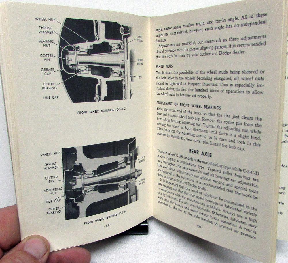 1955 Dodge Truck Owners Manual Original Care & Operation C-3 Models B C D