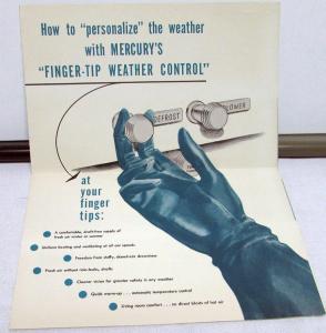 1949 Mercury Dealer Sales Brochure Mailer Finger-Tip Weather Control Heat & Cool