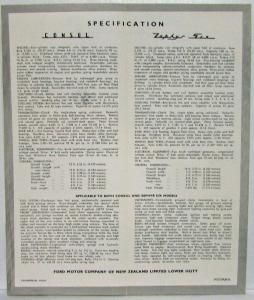 1952 Ford Consul & Zephyr Six Five Star Cars Sales Brochure - New Zealand Market