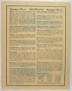 1954 Ford Zephyr Six Beauty and Power Spec Sheet - UK Specs