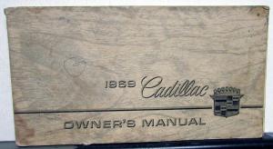 1969 Cadillac Owners Manual Original Calais DeVille Fleetwood Eldorado 60 75