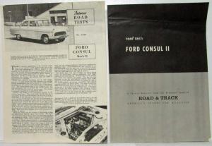 1957 Ford Consul II Article Reprints from Autocar and Road & Track