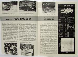 1957 Ford Consul II Article Reprints from Autocar and Road & Track
