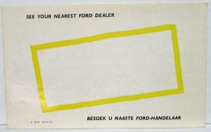 1960 Ford Custom 300 Sales Folder - English & Afrikaans Text - South American