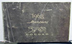 1968 Mercury Cougar XR7 ORIGINAL Owners Manual Care & Operation Instructions