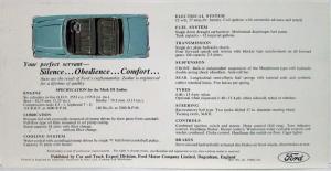 1963 Ford Zodiac Mk III Ultimate in Riding Comfort Sales Folder