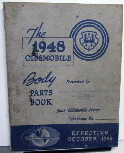 1948 Oldsmobile Body Parts List Book Dynamic 60 70 Futuramic Eight Original