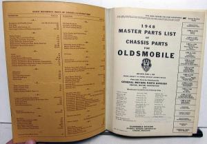 1948 Oldsmobile Chassis Parts List Book Dynamic 60 70 Futuramic Eight Original