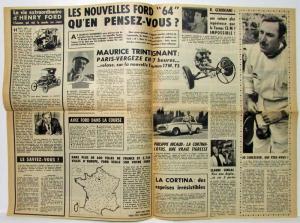 1964 Ford Salon Newspaper Advertisement German & English Models - French Text