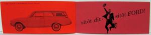 1960-1965 Sofort Zu Ford Miniature Sales Brochure German & French Text Swiss Mkt