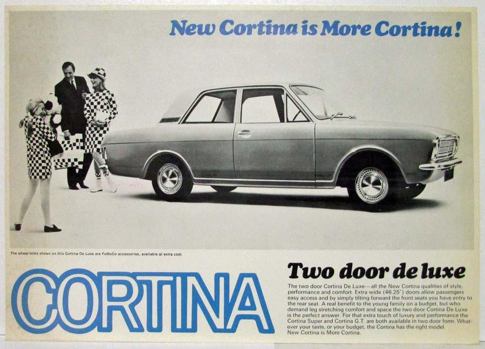 1967 Ford Cortina Two Door De Luxe Spec Sheet