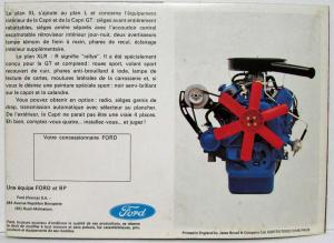 1971 Ford Capri Sales Folder Poster - French Text & Market